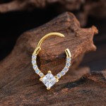 Zircon Nose Ring Manufacturer - Round Closed Loop Large Square