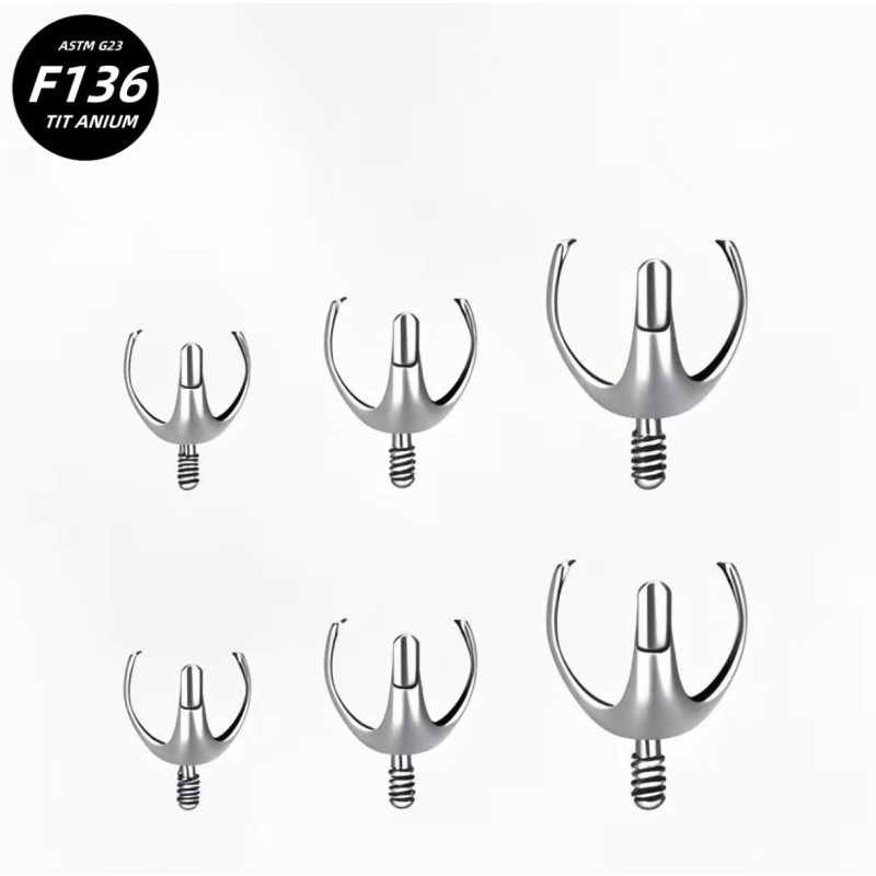Piercing Accessories Factory - Titanium Three Claws Internal Thread