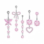 Pink Series Set Factory - Fashion Heart Shaped Zircon Pendant