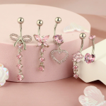 Navel Button Set Supplier - 5 Piece Heart Butterfly Long Tassel