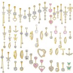 Golden Navel Set Supplier - Stainless Steel Flower Butterfly