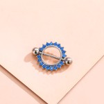 Nipple Piercing Jewelry Supplier - Zircon Shield Flower Charming