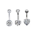 Crystal Belly Set Factory - 3PC Set Fashion Heart Rotundity