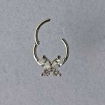 Body Piercing Jewelry Supplier - Butterfly Zircon Crystal Nose