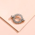 Nipple Piercing Jewelry Supplier - Zircon Shield Flower Charming