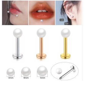 Body Accessories Supplier - Stainless Steel Flat Bottom Lip Stud