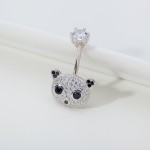 S925肚脐环供应商-欧美锆石大熊猫