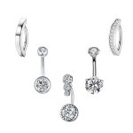 Navel Rings Manufacturer - 6pcs Silver Gold Plated Surgical