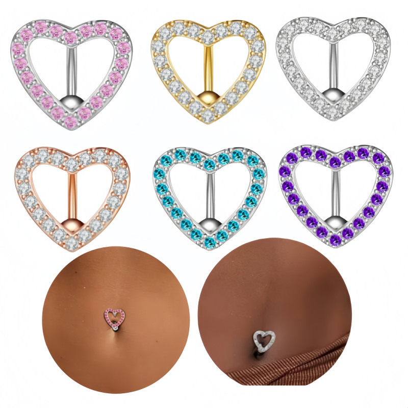 Navel Nail Manufacturer - New Style Reversed Heart Diamond