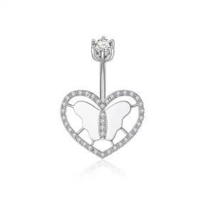 Belly Button Ring Supplier - 925 Sterling Silver Heart-shaped