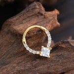 Zircon Nose Ring Manufacturer - Round Closed Loop Large Square