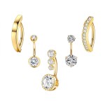 Navel Rings Manufacturer - 6pcs Silver Gold Plated Surgical