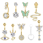 Butterfly Belly Rings Manufacturer - Colorful Glitter Paint Enamel