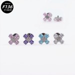 Titanium Piercing Jewelry Factory - 16G Cross CZ Internal Thread