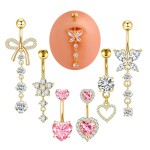 Navel Piercing Set Factory - 6-piece Chic Gold Color Flower