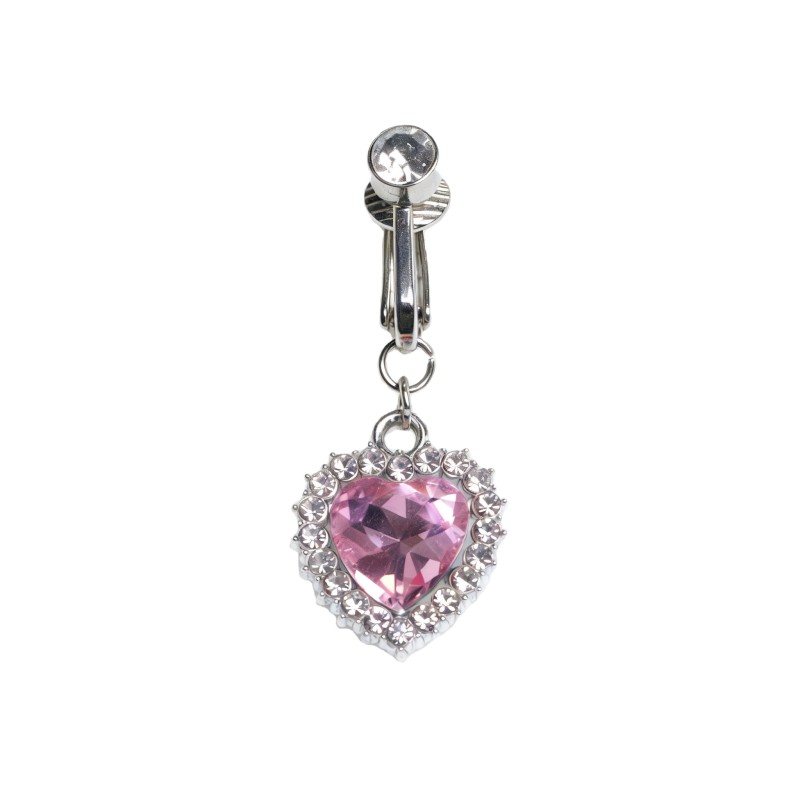 Non Piercing Ring Supplier - Fashion Heart-shaped Crystal Clip