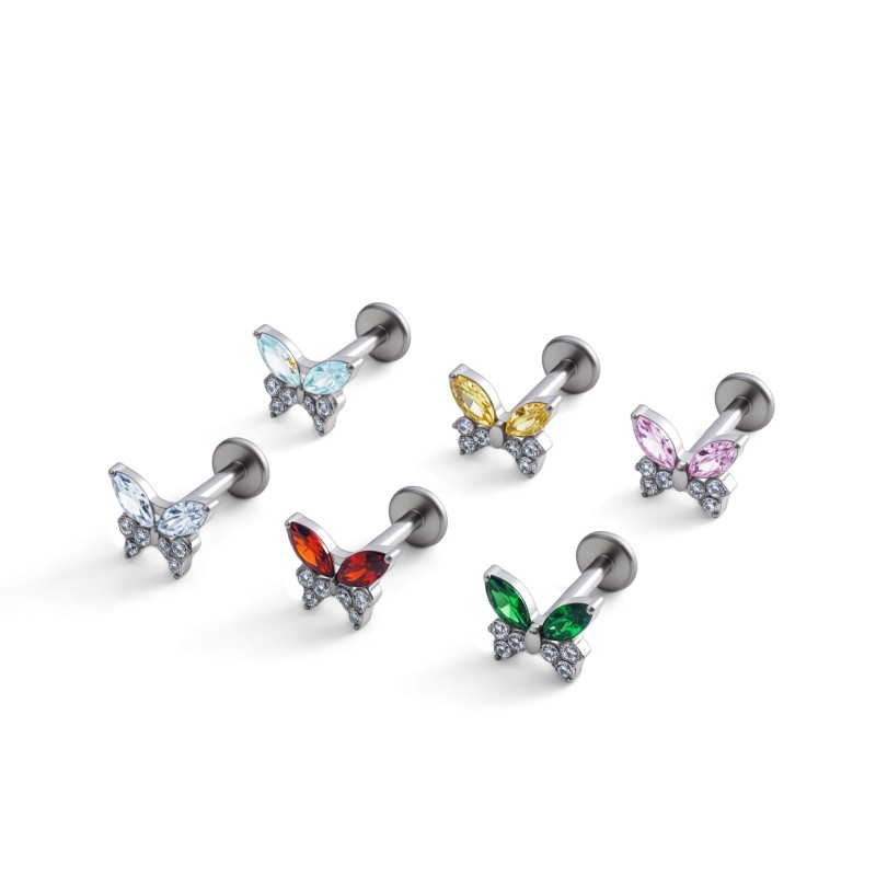 Titanium Jewelry Manufacturer - Butterfly Rock ASTM F136 Labret