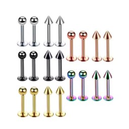 Body Piercing Jewelry Supplier - 6 Colors Ball Cone Labret Ring