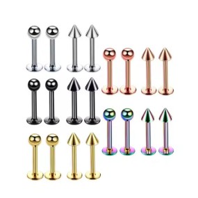 Body Piercing Jewelry Supplier - 6 Colors Ball Cone Labret Ring