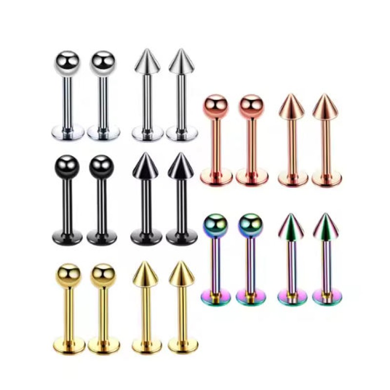 Body Piercing Jewelry Supplier - 6 Colors Ball Cone Labret Ring