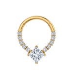 Zircon Nose Ring Manufacturer - Round Closed Loop Large Square