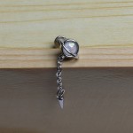 Labret Piercing Factory - Opal Stone Spike Chain Dangle
