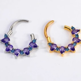 Zircon Nose Ring Supplier - Amethyst Closed Ring Popular