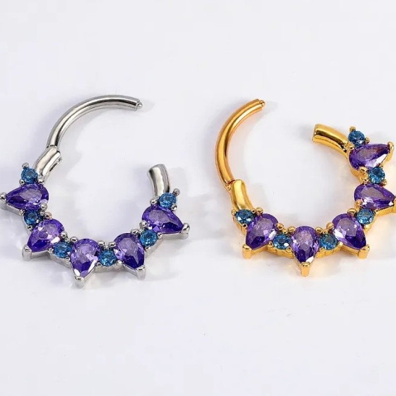 Zircon Nose Ring Supplier - Amethyst Closed Ring Popular