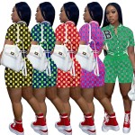 Baseball Set Supplier - Fashion Women's Summer Print 2 Piece Sports Pocket