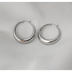 Hoop Earrings Supplier - Gold Silver Plated 40MM Stainless Steel Round No Tarnish