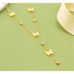 Butterfly Necklace Manufacturer - Korean Fashion 18K Gold Plated Long Tassel