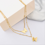 Butterfly Necklace Manufacturer - 316L Stainless Steel Double Layer High Polished