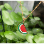 Palestine Jewelry Factory - Watermelon Fruit 316L Stainless Steel Enamel Necklace