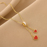 Heart Necklace Manufacturer - Gold Plated Stainless Steel Shell Key Love Pendant