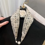 Silk Scarf Factory - Wholesale Spring Summer Pearl Pendant Fashion Print Polyester