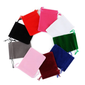 天鹅绒袋供应商 - 50个5x7cm彩色抽绳礼品包装