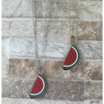 Personalized Necklace Supplier - Custom 18k Gold Stainless Steel Enamel Watermelon