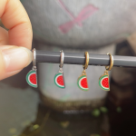 Watermelon Earrings Supplier - Cute Fruit Mini Stainless Steel Enamel Palestine