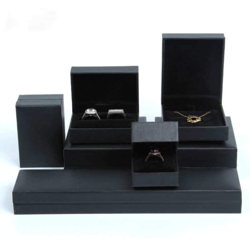 Jewelry Box Supplier - Wholesale Customized Black Paper Cardboard Necklace Earring