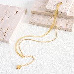 Stainless Steel Anklet Factory - Summer 18K Gold Double Layer Flat Snake Chain