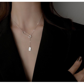 Silver Necklace Supplier - Korean Fashion Design S925 Silver Pin Tassel Pendant