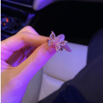 可调节戒指厂家 - 女性金色钻石开口铜合金水钻