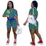 Baseball Set Supplier - Fashion Women's Summer Print 2 Piece Sports Pocket