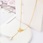 Women Necklace Factory - Wholesale 316L Stainless Steel Opal Diamond Butterfly