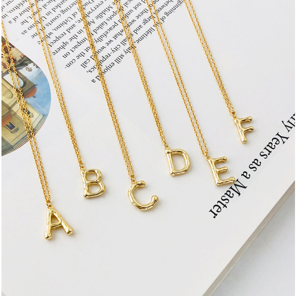 Initial Necklace Manufacturer - Creative S925 Silver Gold Plated A-Z Letters