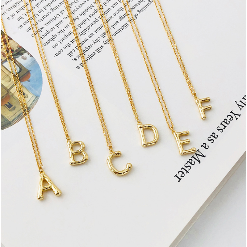 Initial Necklace Manufacturer - Creative S925 Silver Gold Plated A-Z Letters
