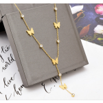 Butterfly Necklace Manufacturer - Korean Fashion 18K Gold Plated Long Tassel