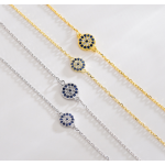Evil Eye Bracelet Manufacturer - 925 Sterling Silver CZ Stone Turkish Design