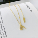 Rhinestone Necklace Manufacturer - Exquisite Full Lock Key Pendant S925 Silver