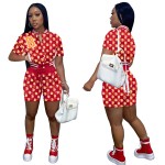 Baseball Set Supplier - Fashion Women's Summer Print 2 Piece Sports Pocket